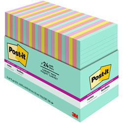 Post-it® Super Sticky 4 in x 6 in List Notes - 4 in x 6 in - Rectangle - 45 Sheets per Pad - Multicolor - Sticky - 24 / Pack