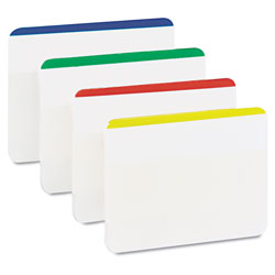 Post-it® Tabs, Lined, 1/5-Cut Tabs, Assorted Primary Colors, 2 in Wide, 24/Pack
