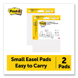 Post-it® Vertical-Orientation Self-Stick Easel Pads, Unruled, 20 White 15 x 18 Sheets, 2/Pack