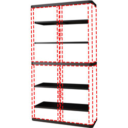 Paperflow USA Storage Cabinet, Box 1 of 2, 43-1/3 inx16-1/3 inx80 in, Black
