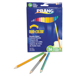 Prang Duo-Color Colored Pencil Sets, 3 mm, 2B (#1), Assorted Lead/Barrel Colors, 18/Pack