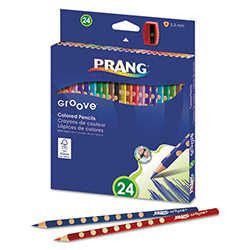 Prang Groove Colored Pencils, Assorted, 3.3 mm, 24/Pk