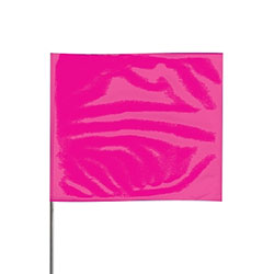 Presco Stake Flags, 4 in x 5 in, 24 in Height, Pink Glo