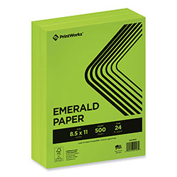Printworks™ Professional Color Paper, 24 lb Text Weight, 8.5 x 11, Emerald Green, 500/Ream