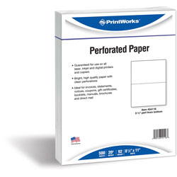 Printworks™ Professional Office Paper, Perforated 5-1/2 in From Bottom, 8-1/2 x 11, 20-lb., 500/Ream
