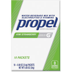 Propel Powder Packs, .08oz., 10Pks, 12BX/CT, Kiwi Straw/GN
