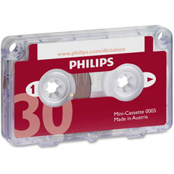 Philips Dictation Minicassette, 30 Minutes (15 X 2)