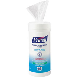 Purell Alcohol Sanitizing Wipes, 80 Wipes, White