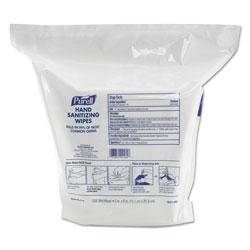 Purell Hand Sanitizing Wipes, 6" x 8", White, 1200/Refill Pouch, 2 Refills/Carton (GOJ911802PK)