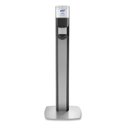 Purell MESSENGER ES6 Graphite Panel Floor Stand with Dispenser, 1,200 mL, 16.75 x 6 x 40, Graphite/Silver