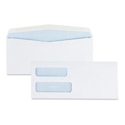 Quality Park Double Window Security-Tinted Check Envelope, #10, Commercial Flap, Gummed Closure, 4.13 x 9.5, White, 500/Box