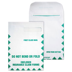 Quality Park Redi-Seal Insurance Claim Form Envelope, Cheese Blade Flap, Redi-Seal Closure, 9 x 12.5, White, 100/Box