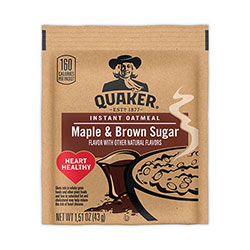 Quaker Foods Instant Oatmeal, Maple and Brown Sugar, 1.51 oz Packet, 40 Count Box