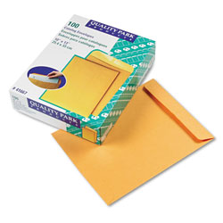 Quality Park Catalog Envelope, #13 1/2, Cheese Blade Flap, Gummed Closure, 10 x 13, Brown Kraft, 100/Box
