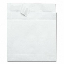 Quality Park Open Side Expansion Mailers, DuPont Tyvek, #15 1/2, Commercial Flap, Redi-Strip Closure, 12 x 16, White, 100/Carton