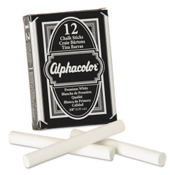 Quartet® Alphacolor White Chalk, Low-Dust, 12 Sticks/Pack (QRT314005)