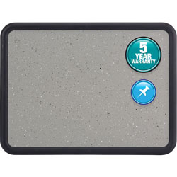 Quartet® Bulletin Board, 24"x18", Black Frame/Faux Granite