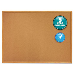 Quartet® Classic Series Cork Bulletin Board, 24 x 18, Oak Finish Frame (QRT301)
