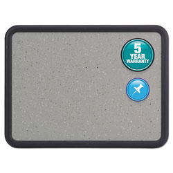 Quartet® Contour Granite Gray Tack Board, 48 x 36, Black Frame