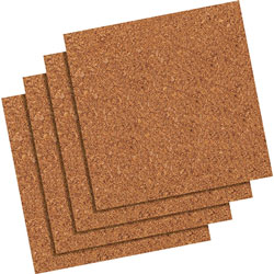 Quartet® Cork Tiles for Bulletin Boards, 12" x 12"