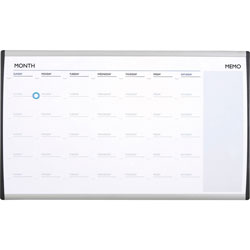 Quartet® Magnetic Dry-Erase Calendar, 18 x 30, White Surface, Silver Aluminum Frame
