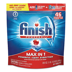 Finish® Powerball Max in 1 Dishwasher Tabs, Original Scent, 46/Pack, 4 Packs/Carton