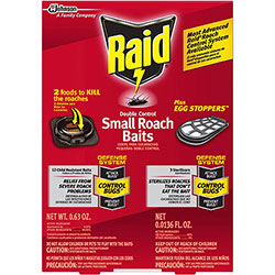 Raid Double Control Small Roach Baits - Cockroaches - Red - 12 / Box