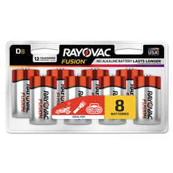 Rayovac Fusion Advanced Alkaline D Batteries, 8/Pack