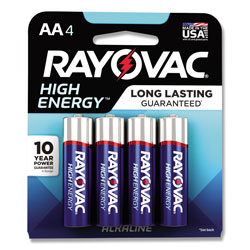 Rayovac High Energy Premium Alkaline AA Batteries, 4/Pack
