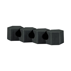 RCA Three Channel Cable Holder, 2 in x 2 in, Black, 4/Pack