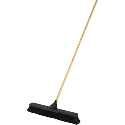 Rubbermaid Push Broom,Anti-Twist,3 in Fine Bristles,24 inW,15/16 in Handle
