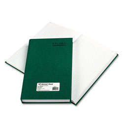 National Brand Emerald Series Account Book, Green Cover, 500 Pages, 12 1/4 x 7 1/4