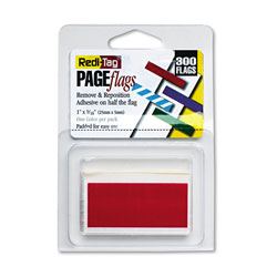 Redi-Tag/B. Thomas Enterprises Removable/Reusable Page Flags, Red, 300/Pack