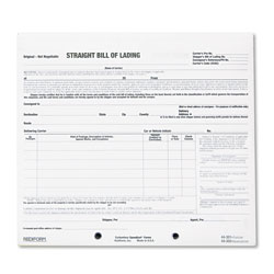 Rediform Snap-A-Way Bill of Lading, Short Form, Three-Part Carbonless, 7 x 8.5, 250 Forms Total (RED44301)