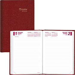 Rediform Hard Cover Untimed Daily Planner, 7.5" x 5", Red