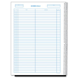 Rediform Wirebound Call Register, One-Part (No Copies), 11 x 8.5, 100 Forms Total (RED50111)