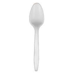 ReStockIt Heavyweight Polystyrene Teaspoon - White, 6.13 in, 1000 per case