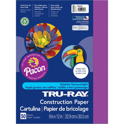 Riverside Paper Construction Paper, 76 lbs., 9 x 12, Magenta, 50 Sheets/Pack