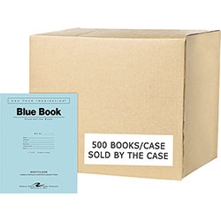 Roaring Spring Paper Blue Examination Book, 8 Sheets, 16 Pages, 11 in x 8 1/2 in, 0.04 in x 8.5 in x 11 in, White Paper, Recycled, 500/Carton