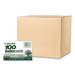 Roaring Spring Paper Environotes Recycled Index Cards, Narrow Ruled, 4 x 6, White, 100 Cards, 36/Carton