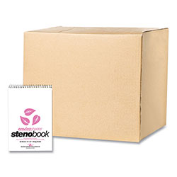 Roaring Spring Paper EnviroShades Steno Pad, Gregg Rule, White Cover, 80 Pink 6 x 9 Sheets, 24 Pads/Carton