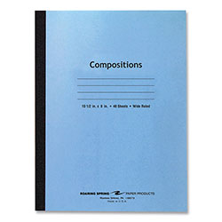 Roaring Spring Paper Flexible Cover Composition Notebook, Wide/Legal Rule, Blue Cover, (48) 10.5 x 8 Sheets, 72/Carton