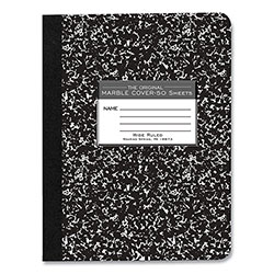 Roaring Spring Paper Hardcover Marble Composition Book, Wide/Legal Rule, Black Marble Cover, (50) 9.75 x 7.5 Sheet, 48/CT