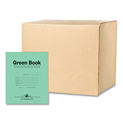 Roaring Spring Paper Recycled Exam Book, Wide/Legal Rule, Green Cover, (8) 8.5 x 7 Sheets, 600/Carton