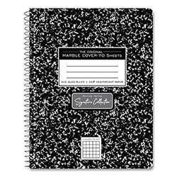 Roaring Spring Paper Spring Signature Composition Book, Quad 5 sq/in Rule, Black Marble Cover, (70) 9.75 x 7.5 Sheet, 24/CT