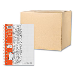 Roaring Spring Paper Whitelines Notebook, Dot Rule (5 mm), Gray/Orange Cover, (70) 8.25 x 5.75 Sheets, 12/Carton
