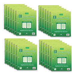 Roaring Spring Paper Wirebound Engineering Notebook, 20 lb Paper Stock, Green Cover, 80-Green 11 x 8.5 Sheets, 24/CT