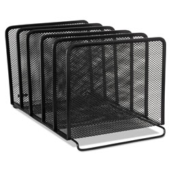 Rolodex Mesh Stacking Sorter, 5 Sections, Letter to Legal Size Files, 8.25 in x 14.38 in x 7.88 in, Black