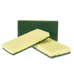 Royal   Heavy-Duty Scrubbing Sponge, Yellow/Green, 20/Carton