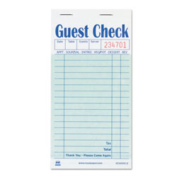 Royal   Guest Check Book, Carbon Duplicate, 3 1/2 x 6 7/10, 50/Book, 50 Books/Carton